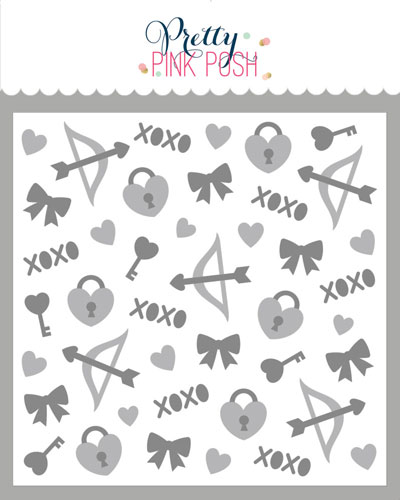 *NEW* - Pretty Pink Posh - Layered Cupid Items Stencil (2 Lyr)