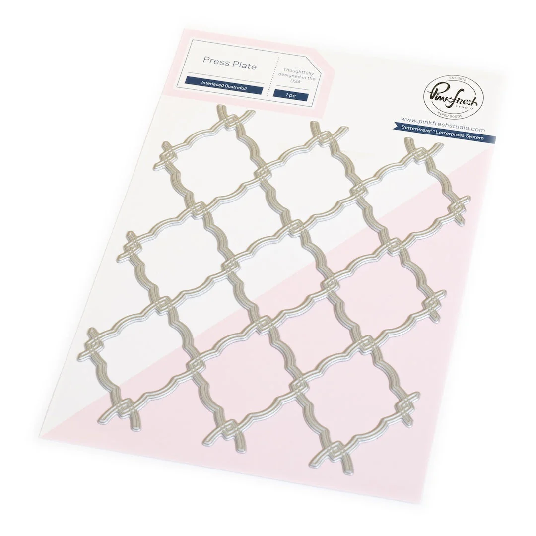 Pinkfresh Studio - Interlaced Quatrefoil press plate