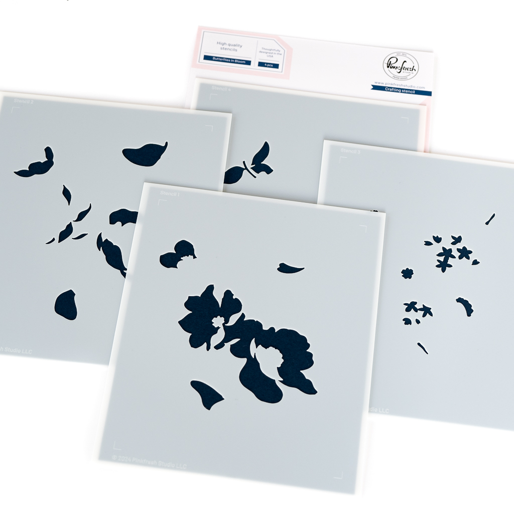 Pinkfresh Studio - Butterflies in Bloom stencil