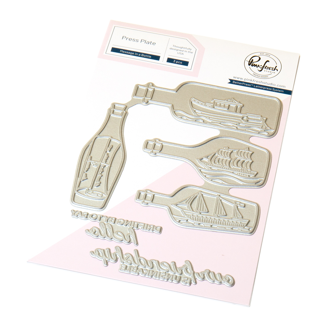 Pinkfresh Studio - Message in a Bottle press plate