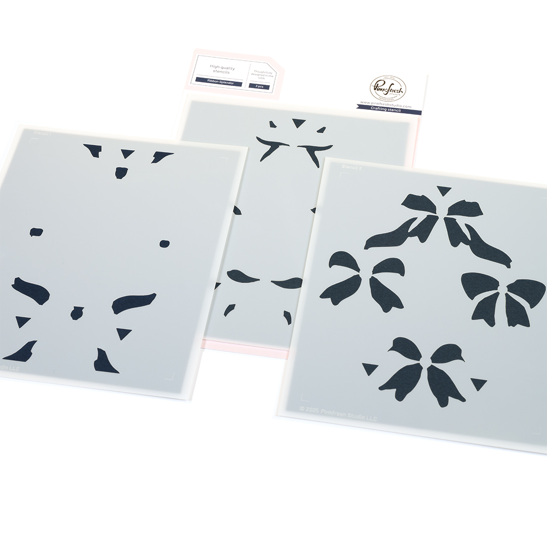 **NEW* - Pinkfresh Studio - Ribbon Splendor stencil