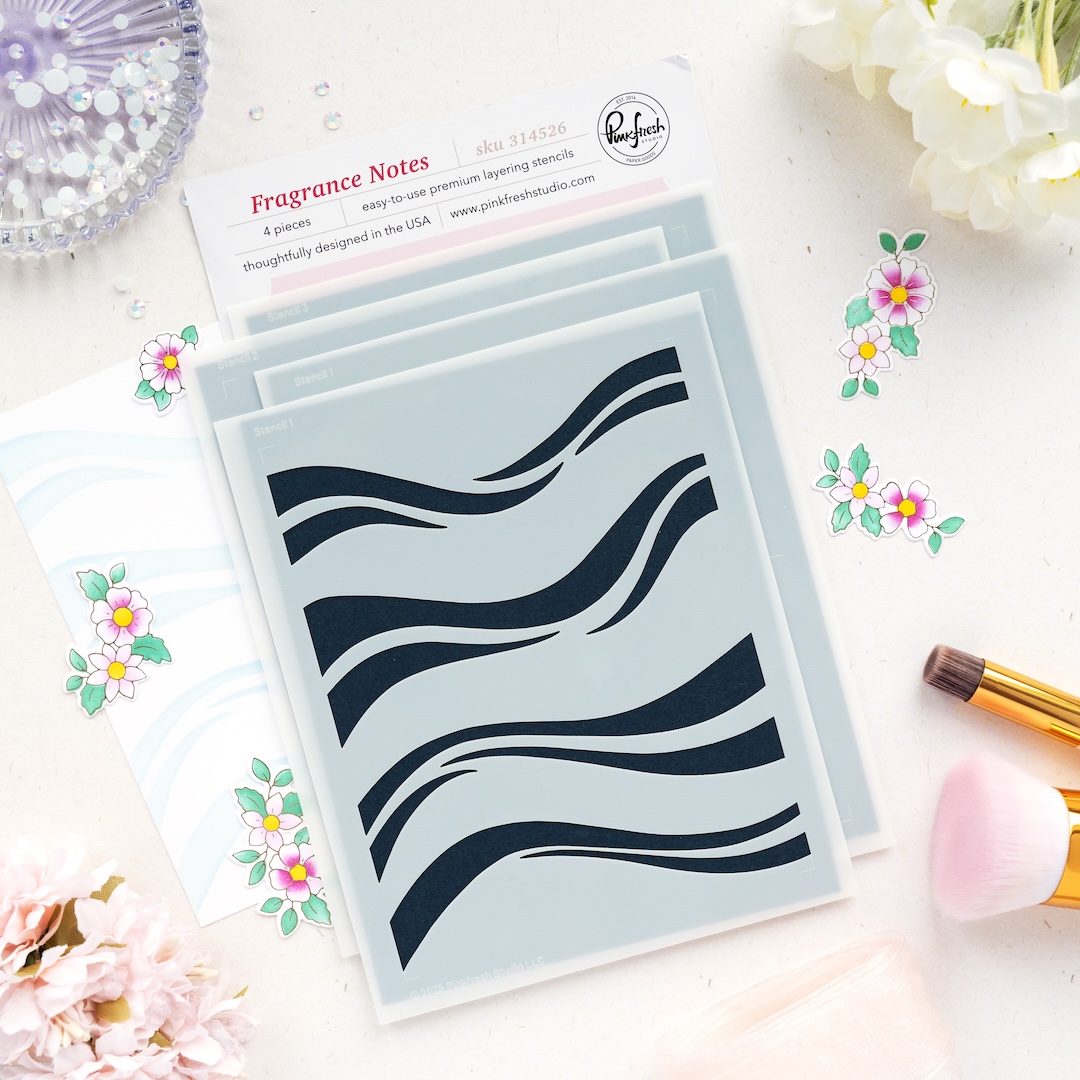 **NEW* - Pinkfresh Studio - Fragrance Notes stencil