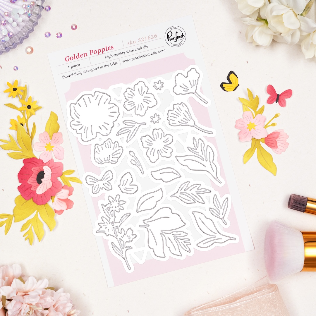 *NEW* - Pinkfresh Studio - Golden Poppies die