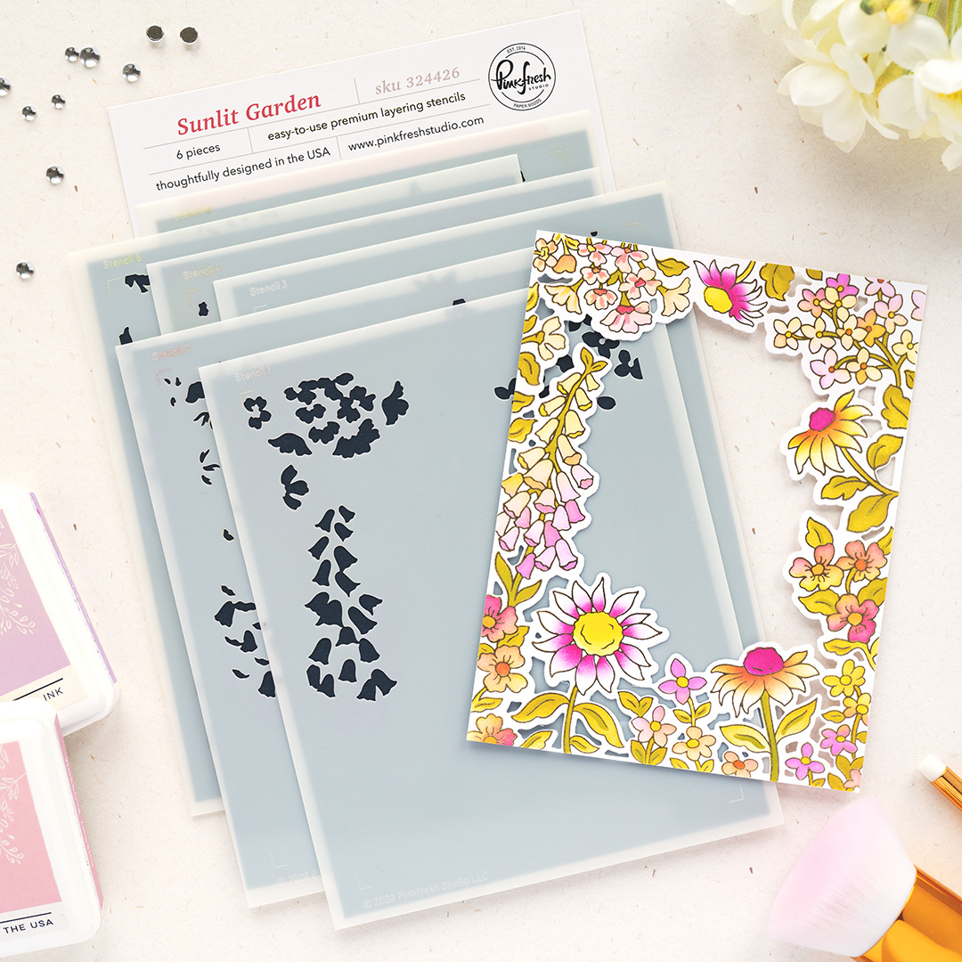 **NEW* - Pinkfresh Studio - Sunlit Garden stencil