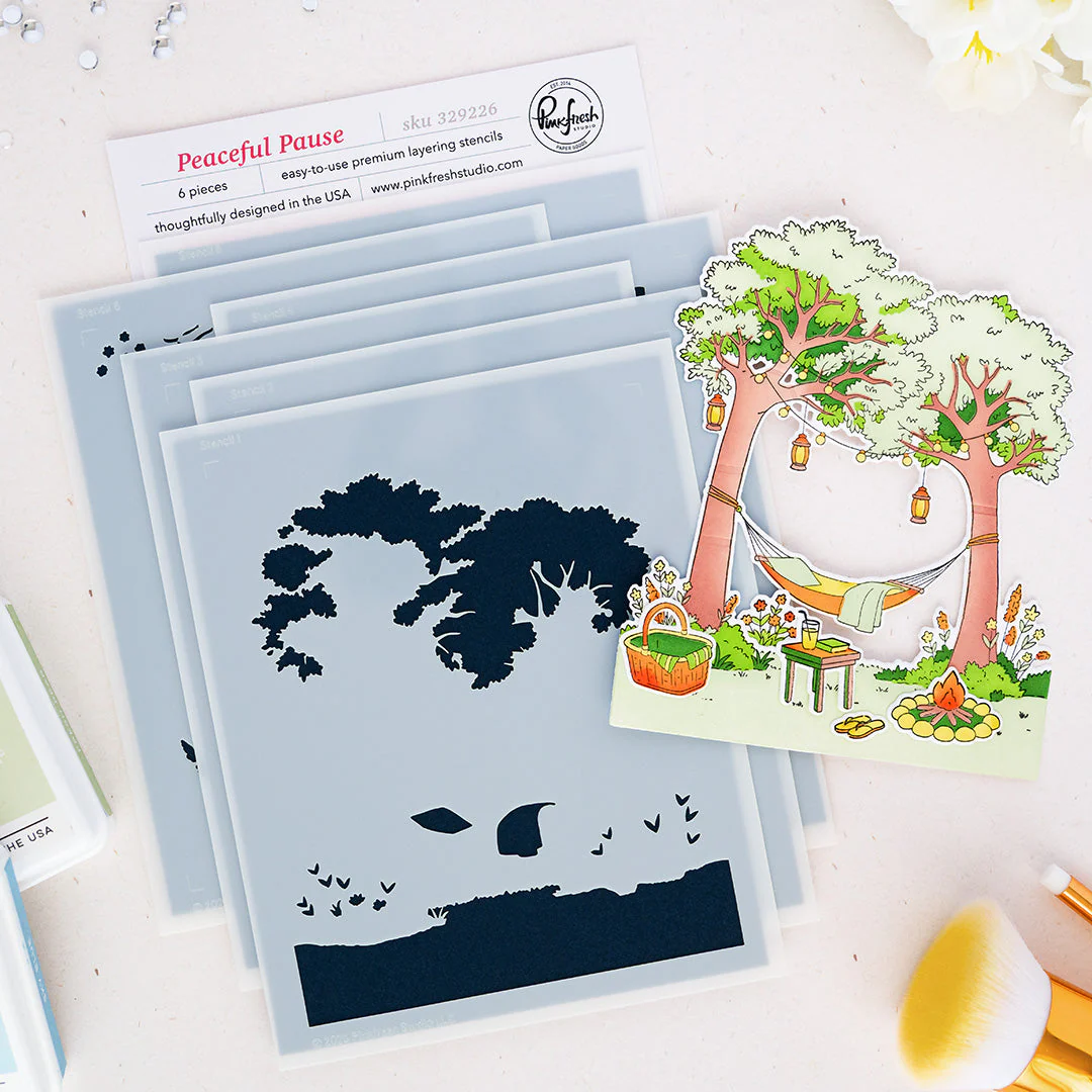 **NEW* - Pinkfresh Studio - Peaceful Pause stencil