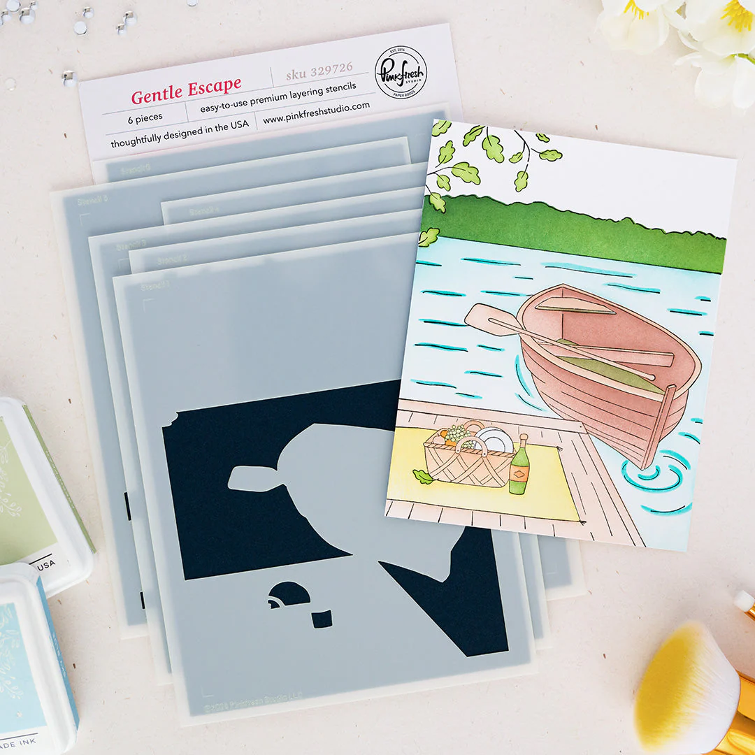 **NEW* - Pinkfresh Studio - Gentle Escape stencil