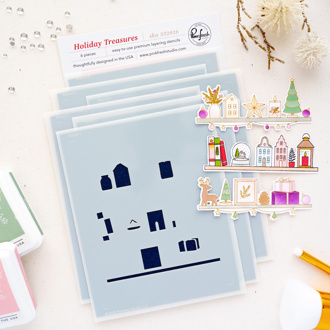 *NEW* - Pinkfresh Studio - Holiday Treasures stencil