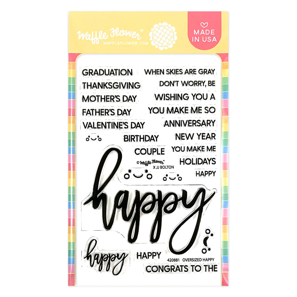Waffle Flower - Oversized Happy Stamp Set