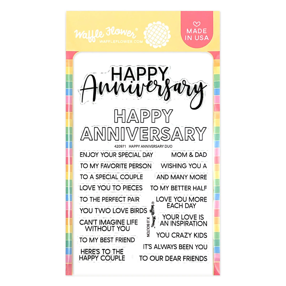 **NEW* - Waffle Flower - Happy Anniversary Duo Stamp Set