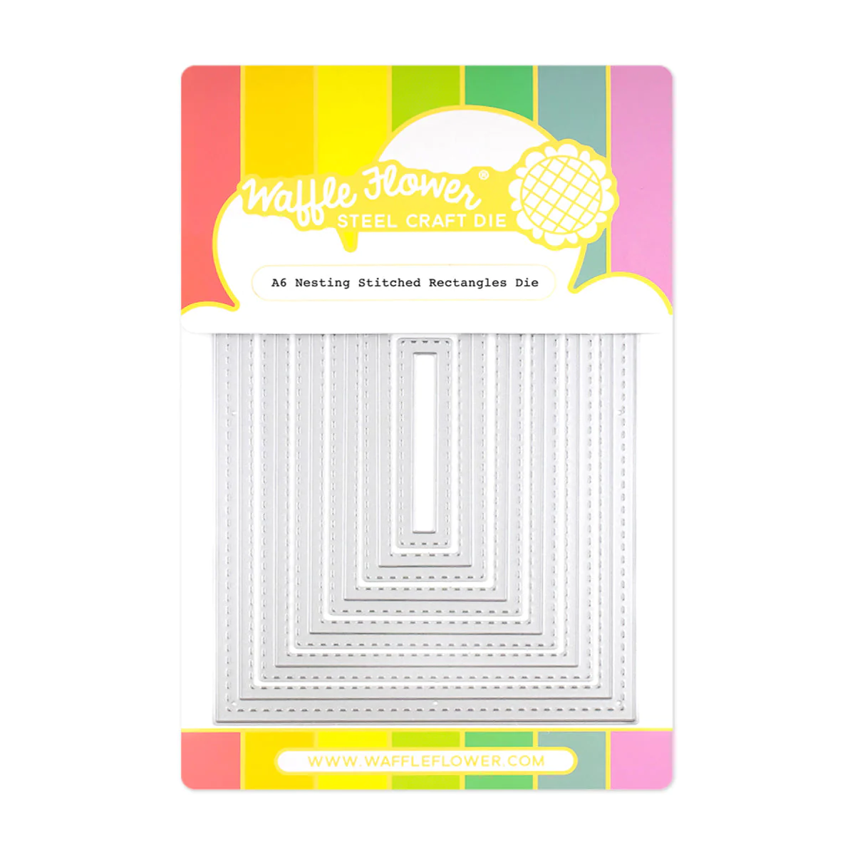 Waffle Flower - A6 Nesting Stitched Rectangles Die