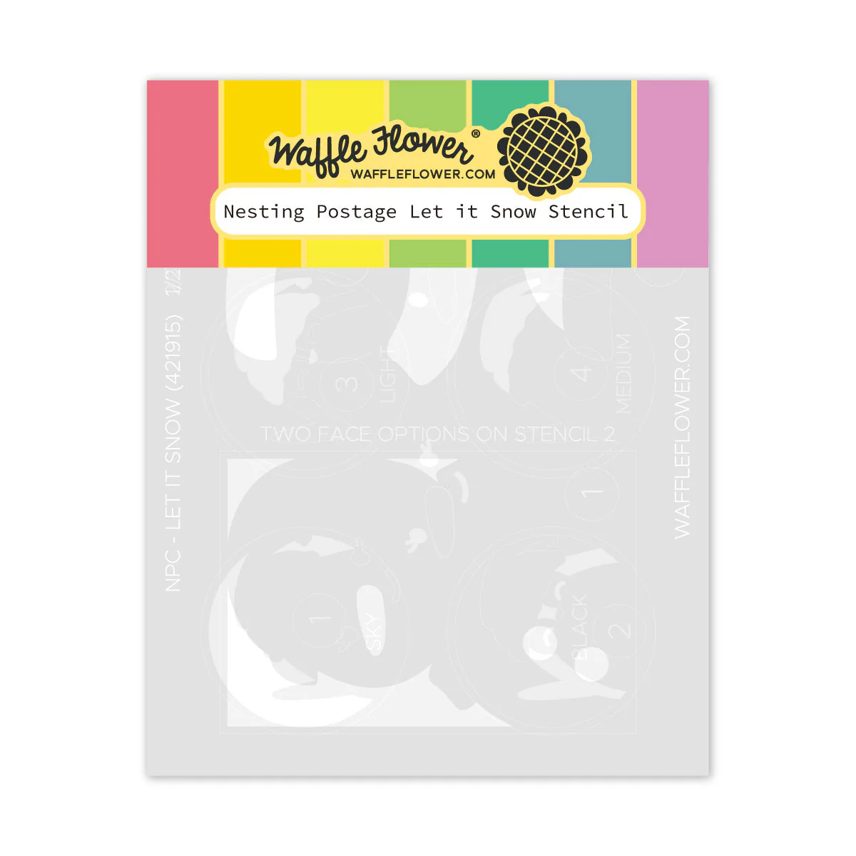 Waffle Flower - Nesting Postage Collage Let it Snow Stencil