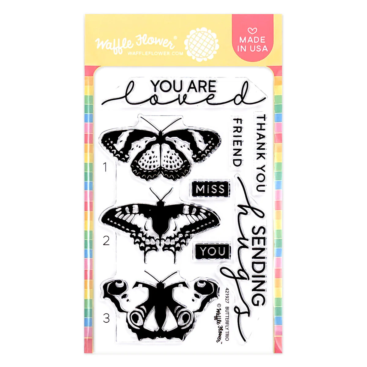 Waffle Flower - Butterfly Trio Stamp with MATCHING DIE