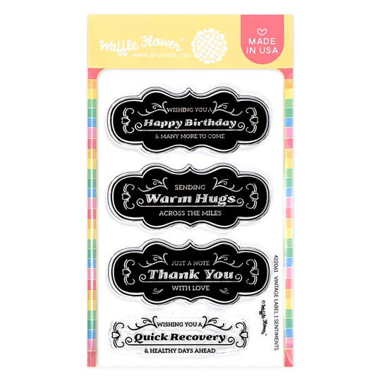 Waffle Flower - Vintage Label 1 Stamp with MATCHING DIE