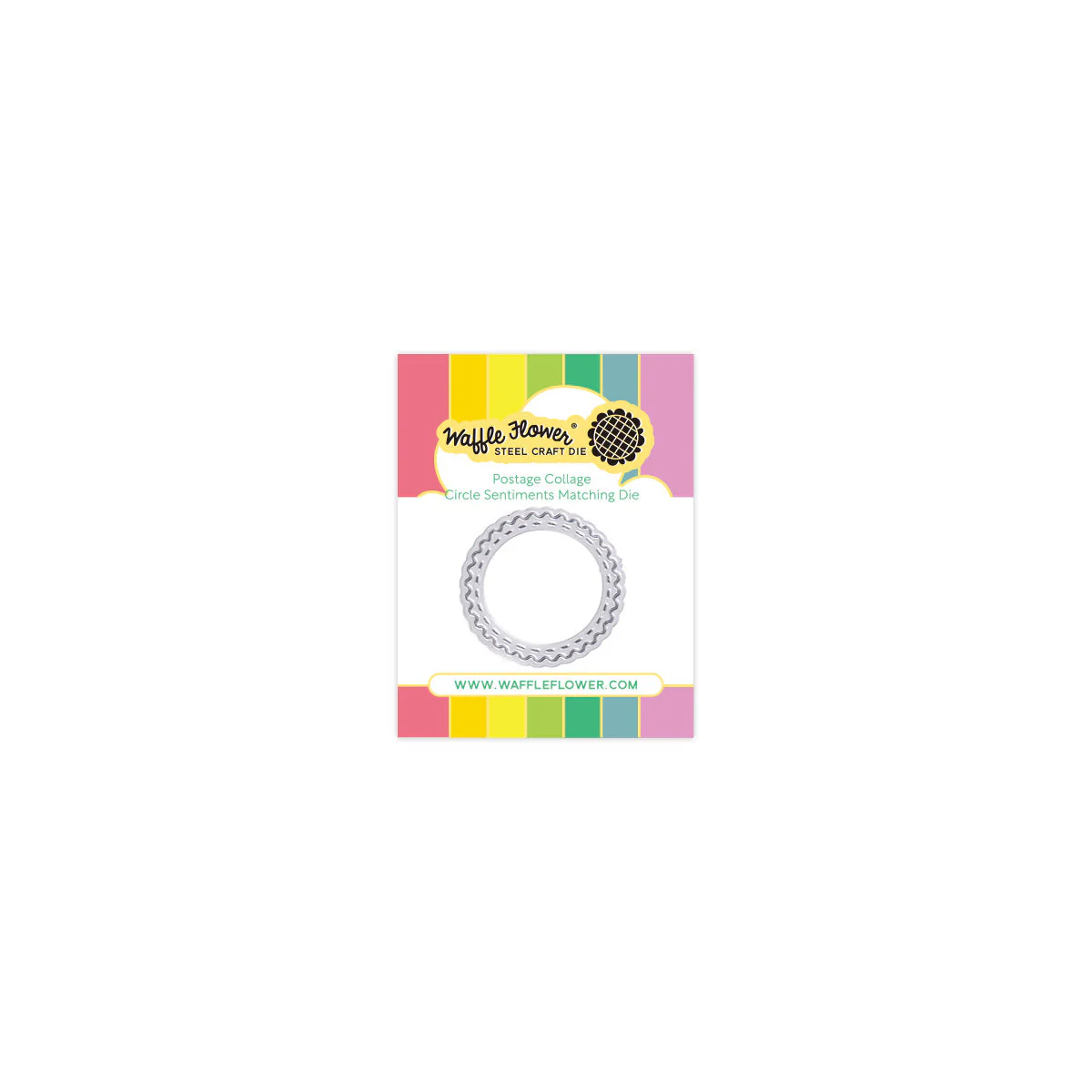 Waffle Flower - Postage Collage Circle Sentiments Matching Die