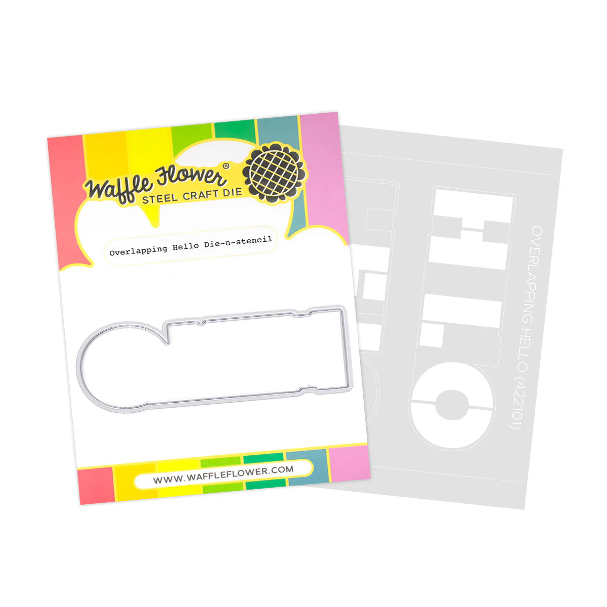 Waffle Flower - Overlapping Hello Die-n-stencil