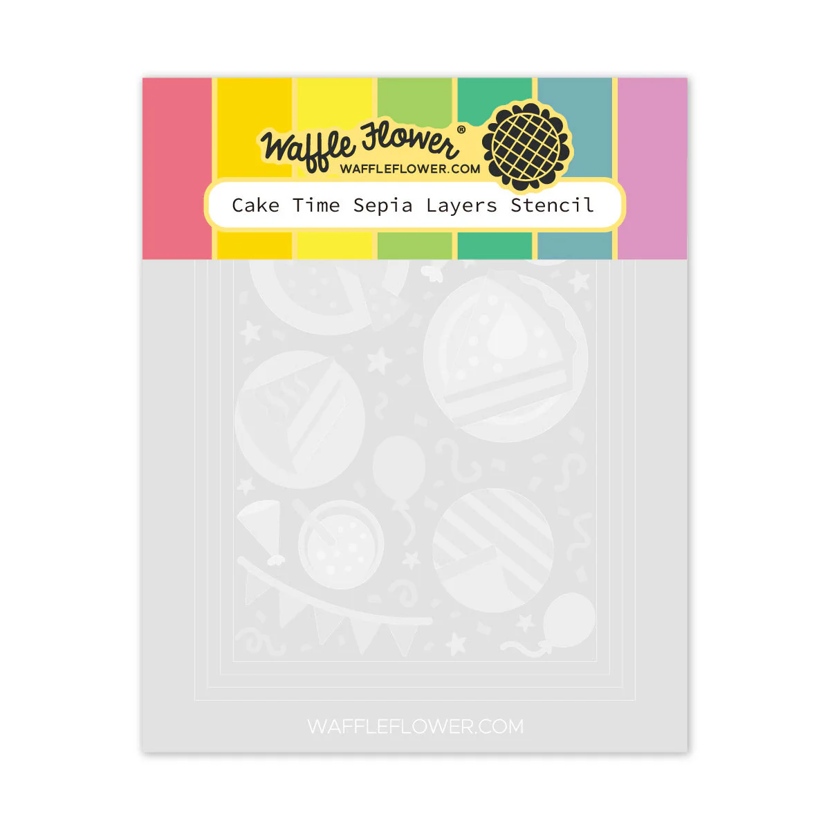 Waffle Flower - Cake Time Sepia Layers Stencil