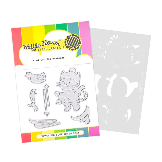 **NEW* - Waffle Flower - Cool Cat Die-n-stencil