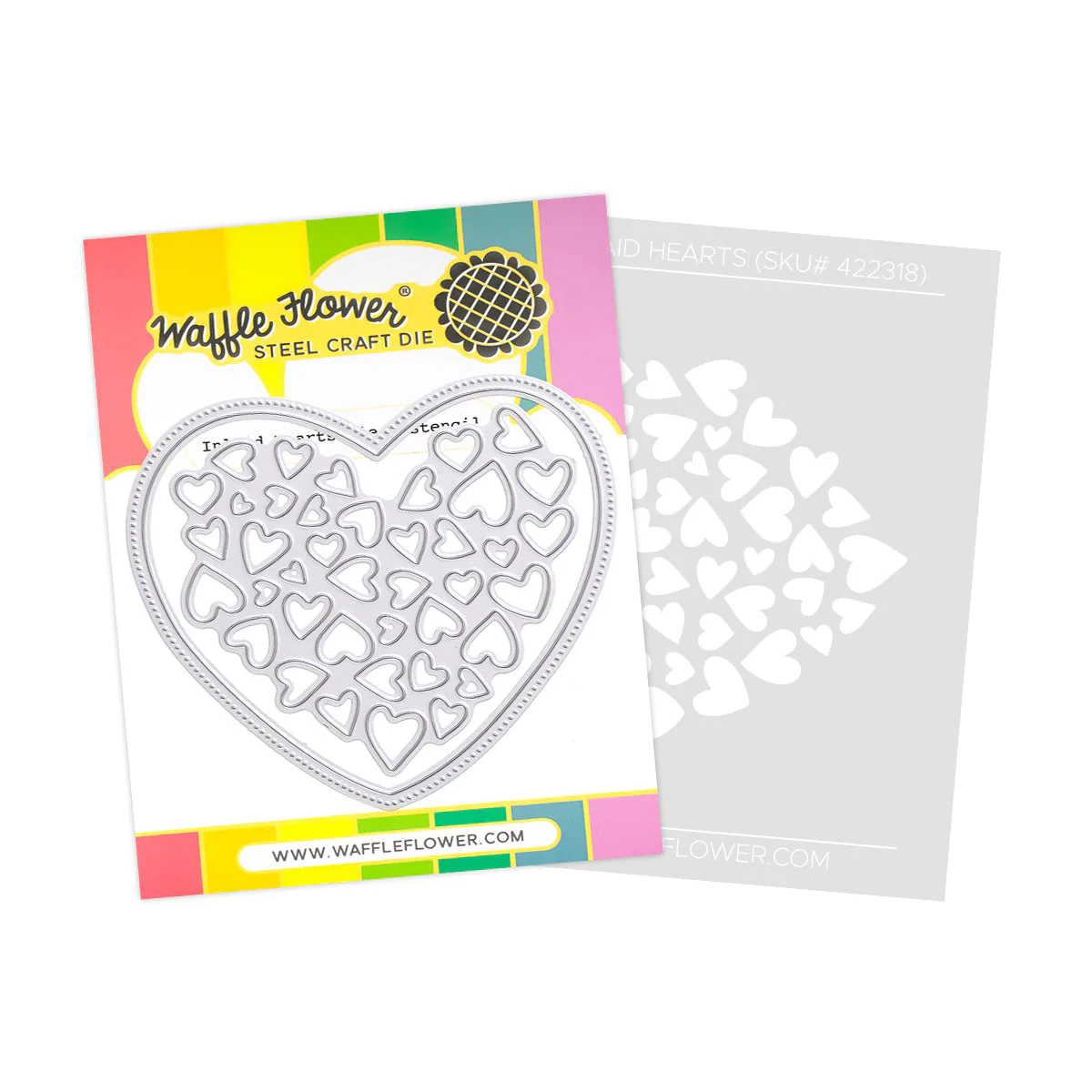 Waffle Flower - Inlaid Hearts Die-n-stencil