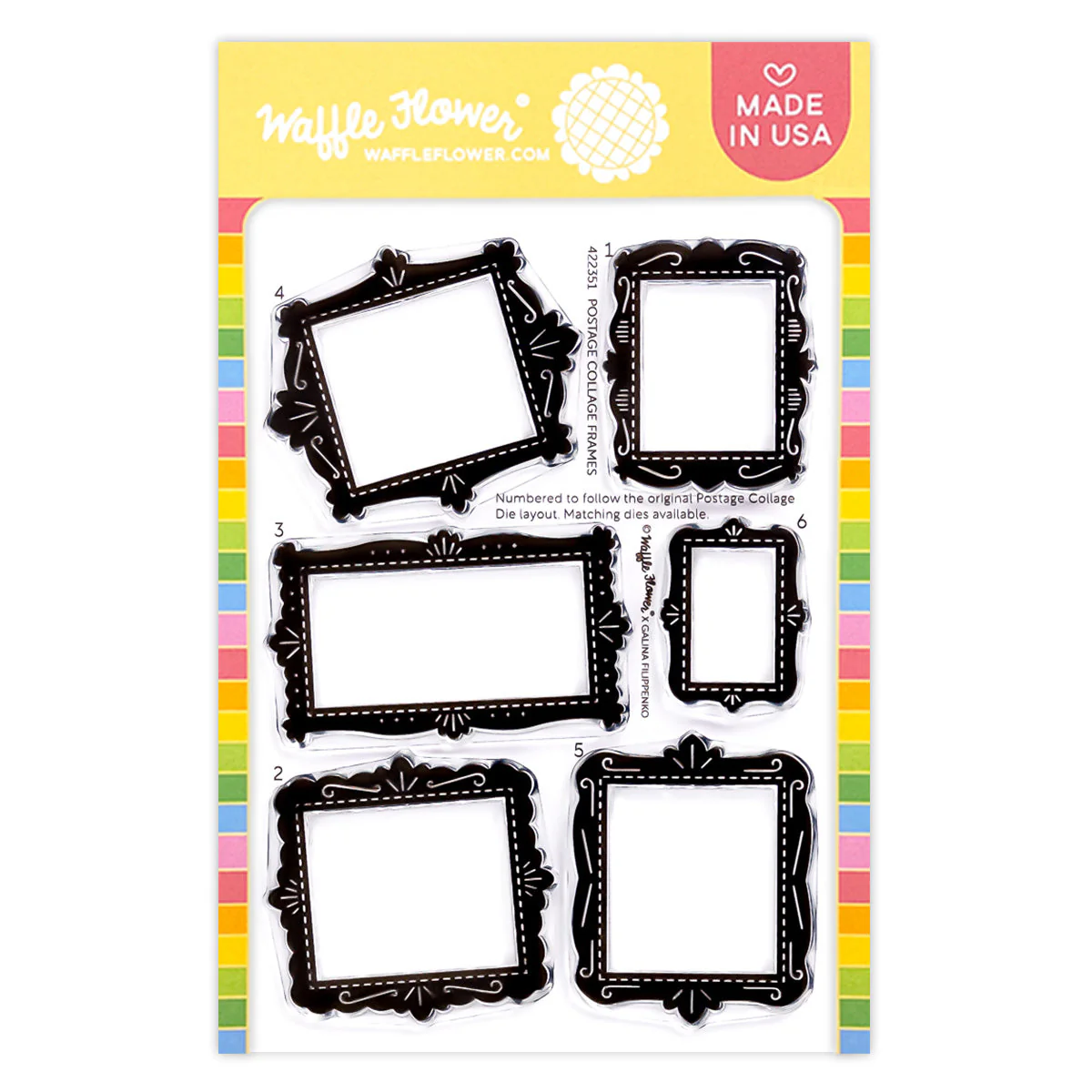 *NEW* - Waffle Flower - Postage Collage Frames Stamp Set