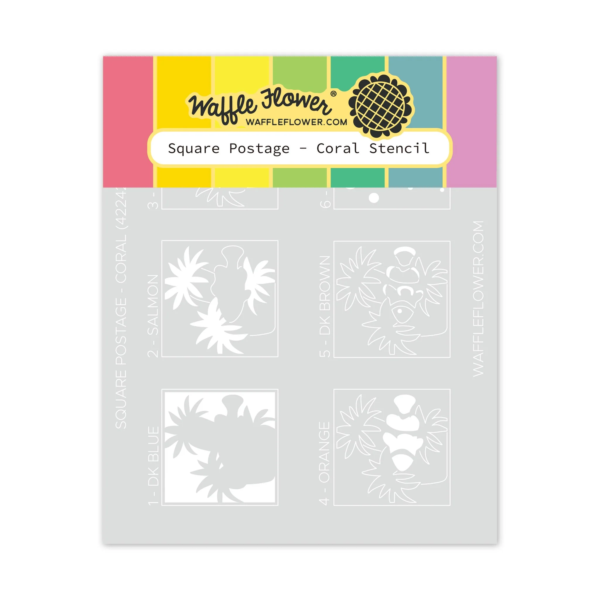 *NEW* - Waffle Flower - Square Postage - Coral Stencil