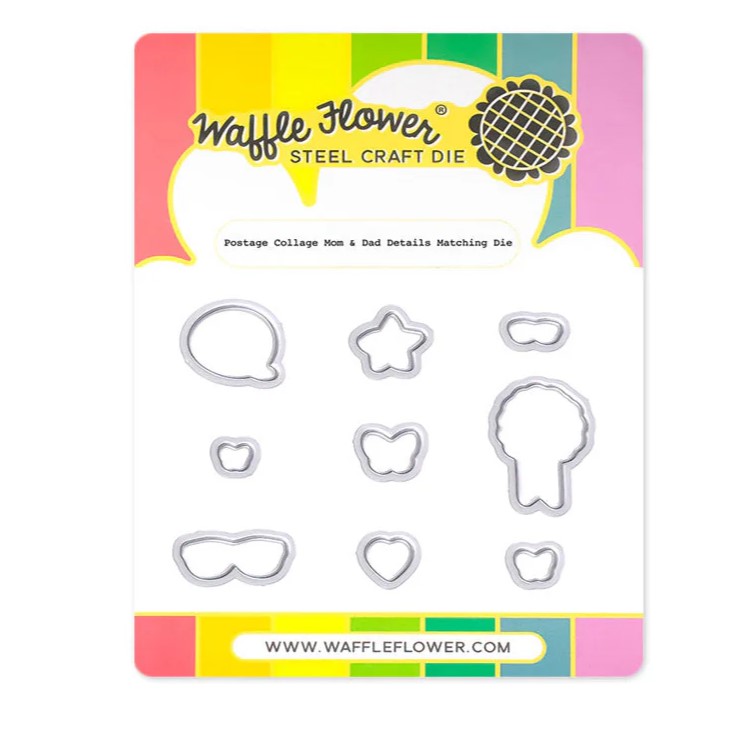 Waffle Flower - Postage Collage Mom & Dad Details Matching Die