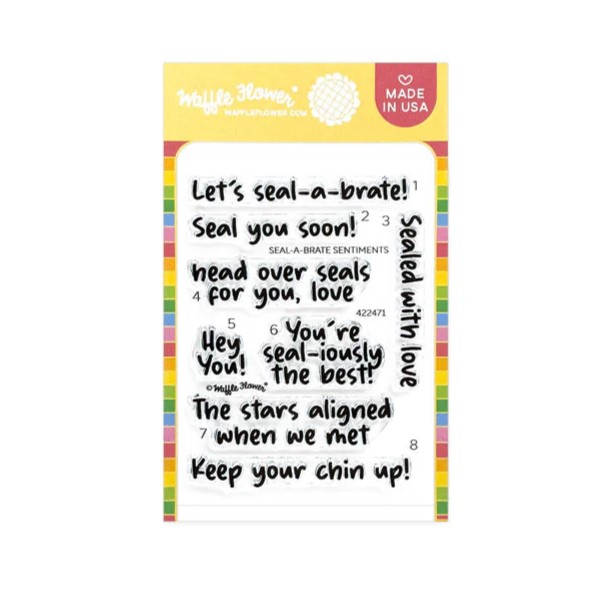*NEW* - Waffle Flower - Seal-a-brate Sentiments Stamp Set