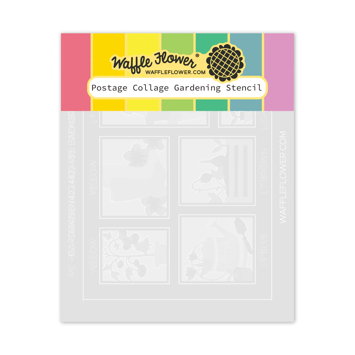 **NEW* - Waffle Flower - Postage Collage Gardening Stencil