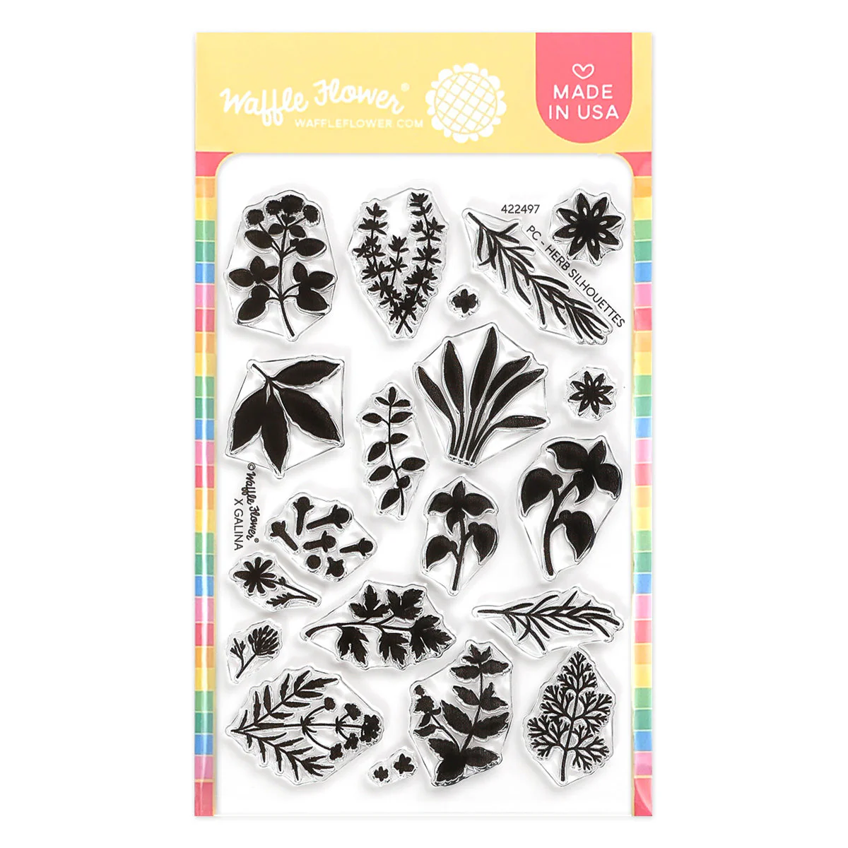 **NEW* - Waffle Flower - Postage Collage Herb Silhouettes Stamp Set