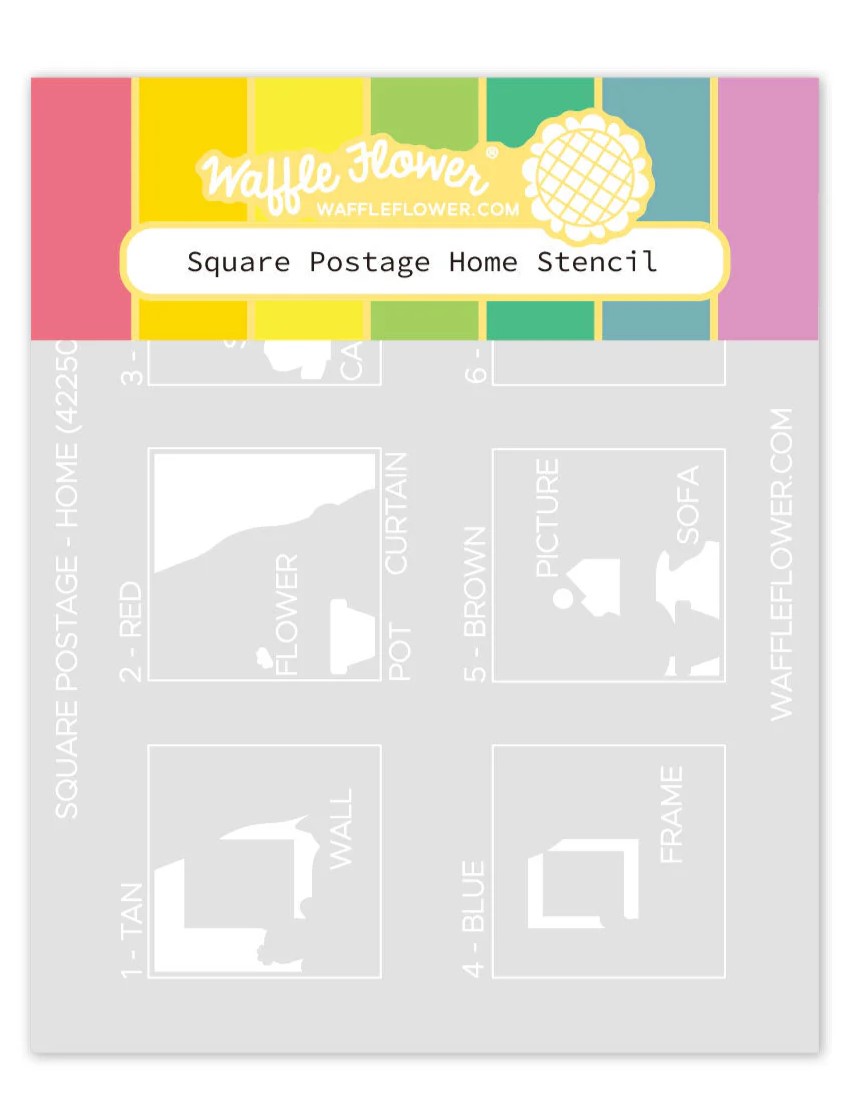**NEW* - Waffle Flower - Square Postage Home Stencil