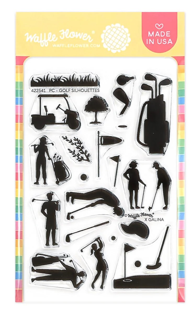 Waffle Flower - Postage Collage Golf Silhouettes Stamp Set