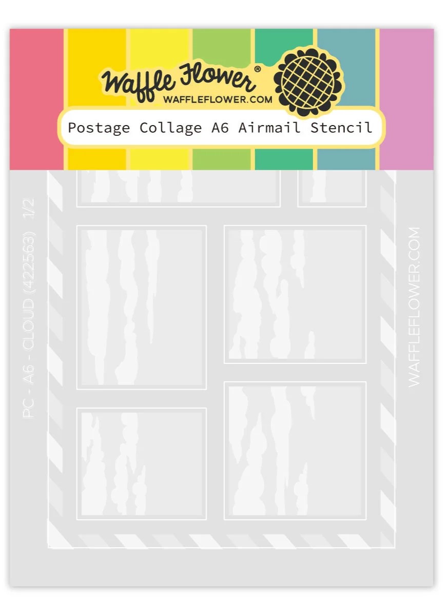 *NEW* - Waffle Flower - Postage Collage A6 Airmail Stencil