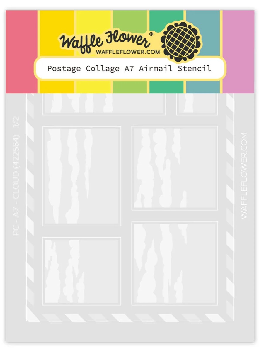 *NEW* - Waffle Flower - Postage Collage A7 Airmail Stencil
