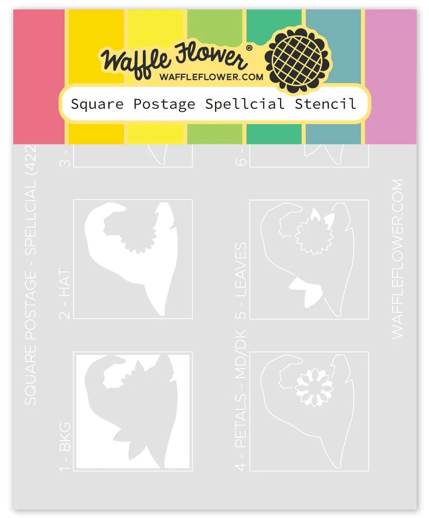 **NEW* - Waffle Flower - Square Postage Spellcial Stencil