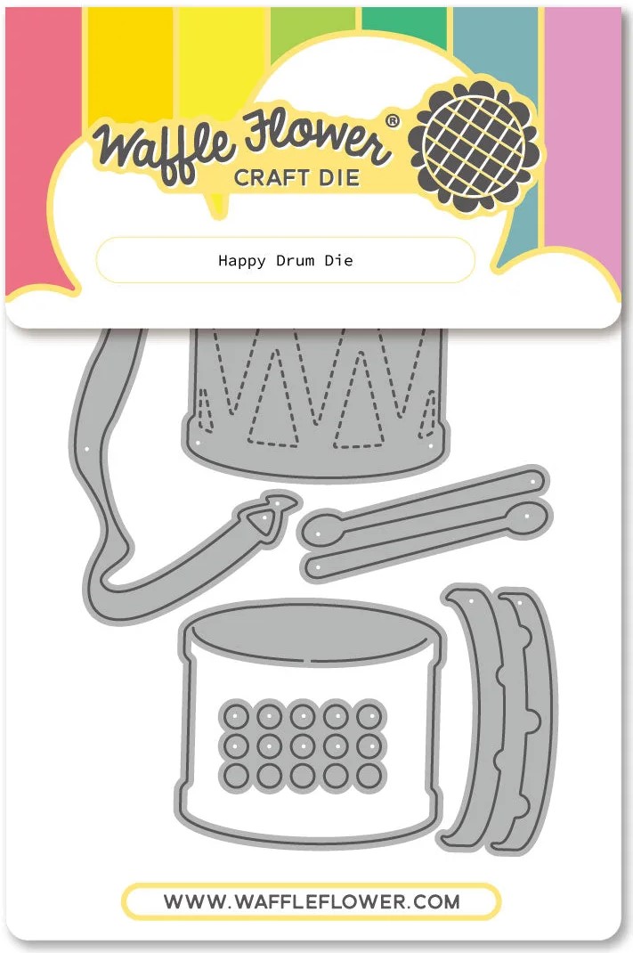 **NEW* - Waffle Flower - Happy Drum Die