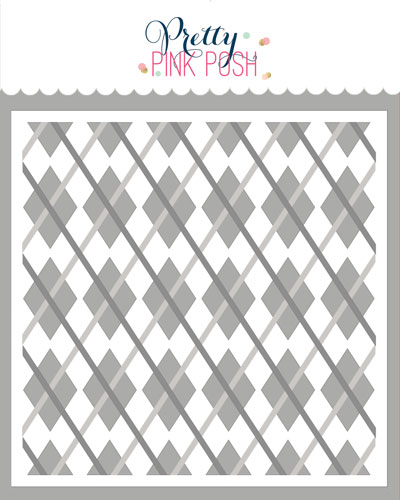 Pretty Pink Posh - Layered Argyle Stencil (3Lyr)
