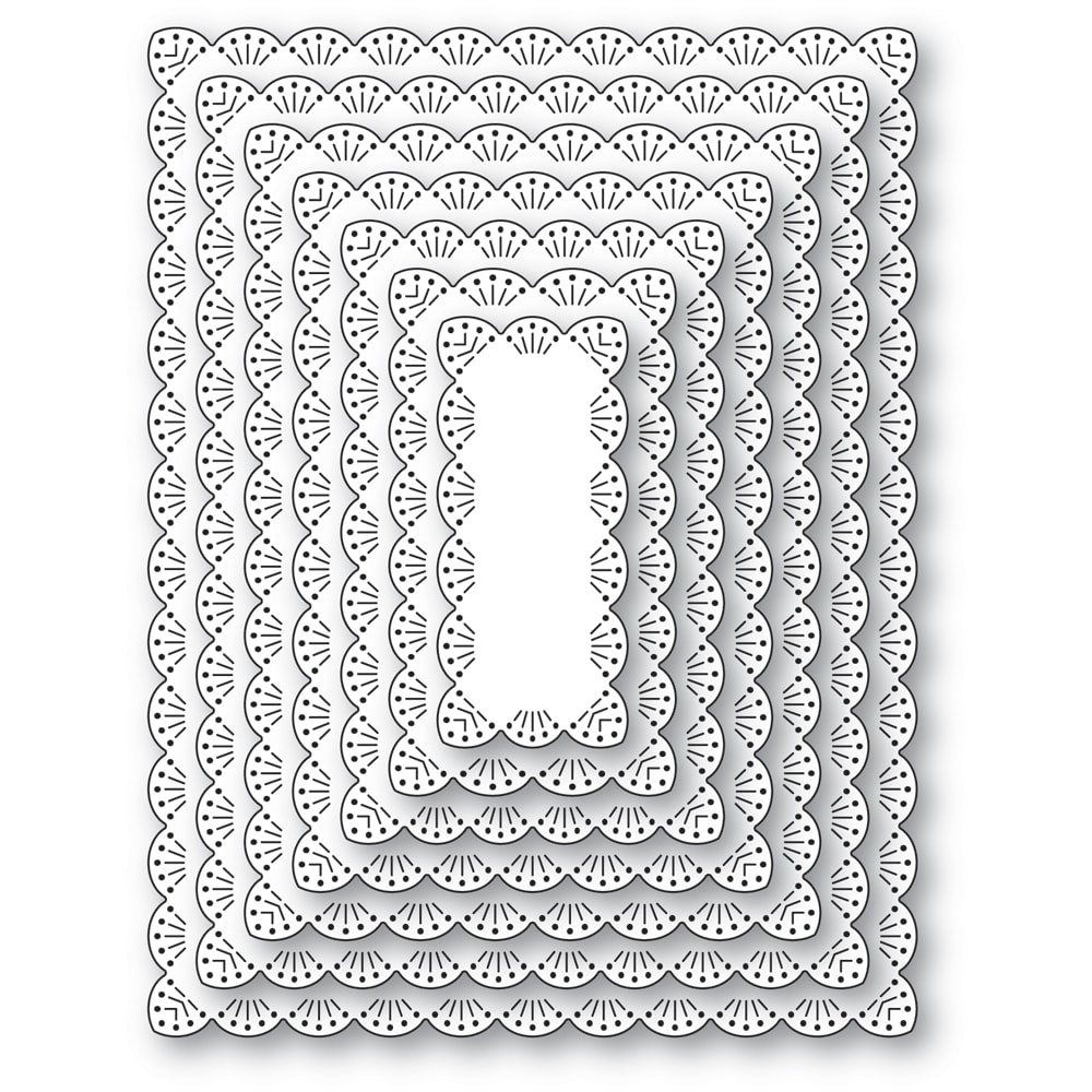 Memory Box - Fan Stitch Scalloped Frames craft die