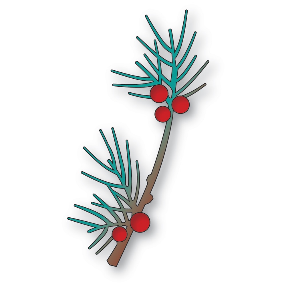Memory Box - Pine Berry Branch craft die
