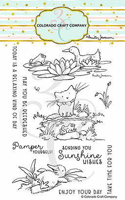 Colorado Craft Company - Anita Jeram~Pond Pampering Stamp with MATCHING DIE