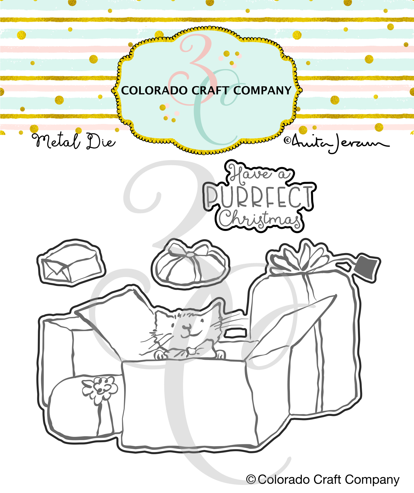 Colorado Craft Company - Anita Jeram~Meowy Christmas Dies