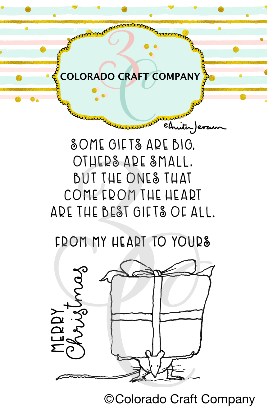 Colorado Craft Company - Anita Jeram~Big Gift Mini 2 x 3 Clear Stamps