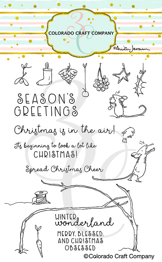 Colorado Craft Company - Anita Jeram~Christmas Obsessed 4 x 6 Clear Stamps
