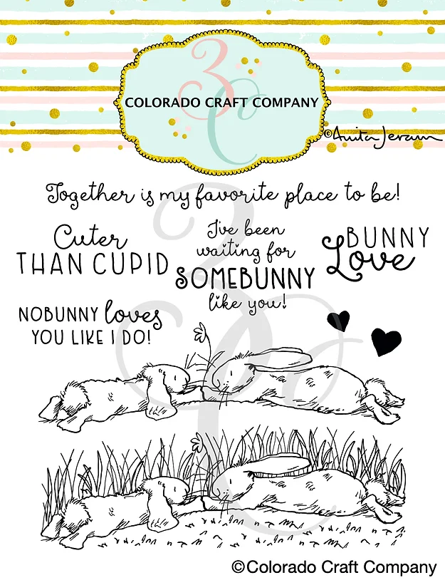 Colorado Craft Company -  Anita Jeram~Bunny Love 4 x 4 Clear Stamps