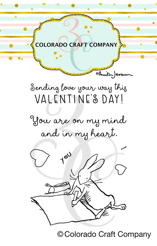 Colorado Craft Company -  Anita Jeram~I Heart You Mini 2 x 3 Clear Stamps