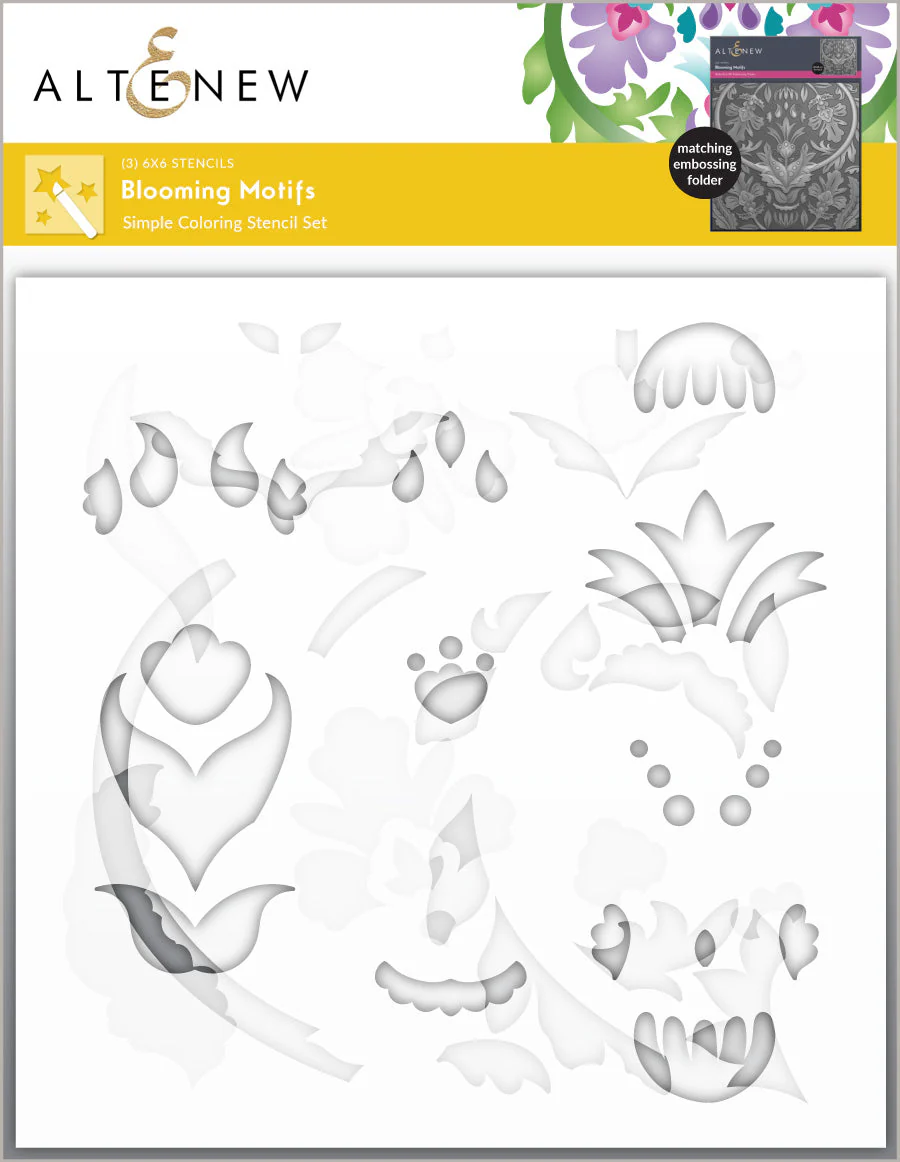 Altenew - Blooming Motifs Simple Coloring Stencil Set (3 in 1)