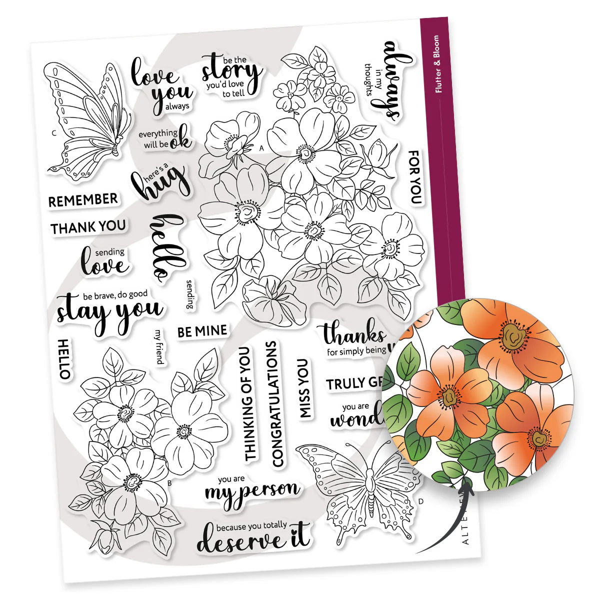 Altenew - Flutter & Bloom Stamp Set
