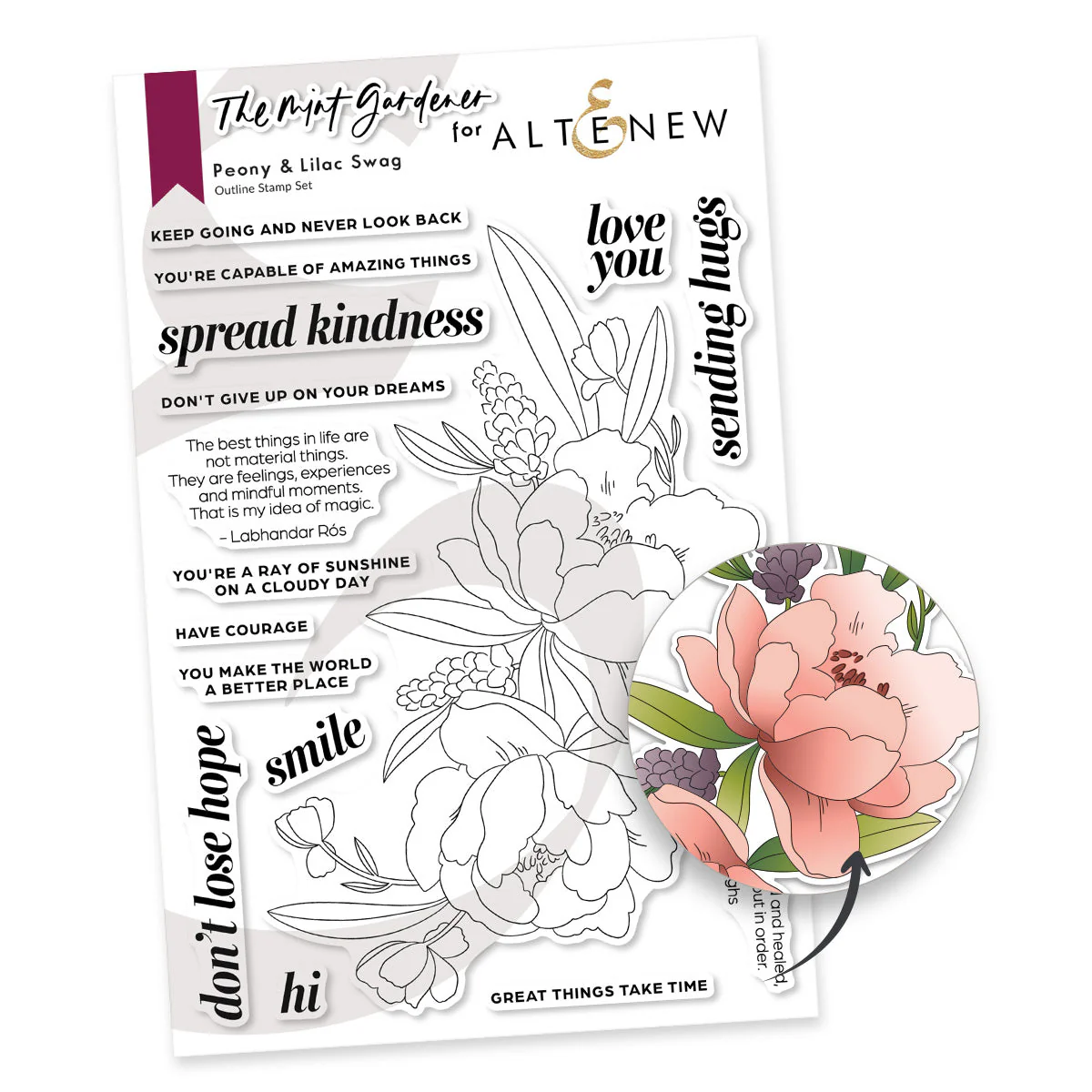 Altenew - Peony & Lilac Swag Stamp Set