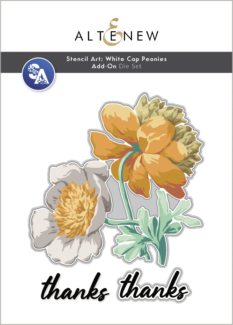 Altenew - Stencil Art: White Cap Peonies Add-On Die