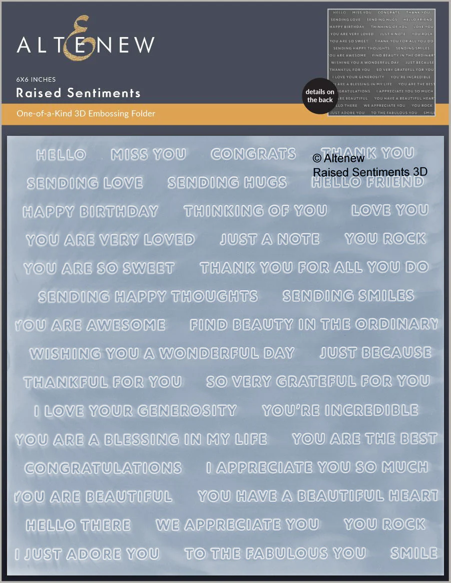 Altenew - Raised Sentiments 3D Embossing Folder