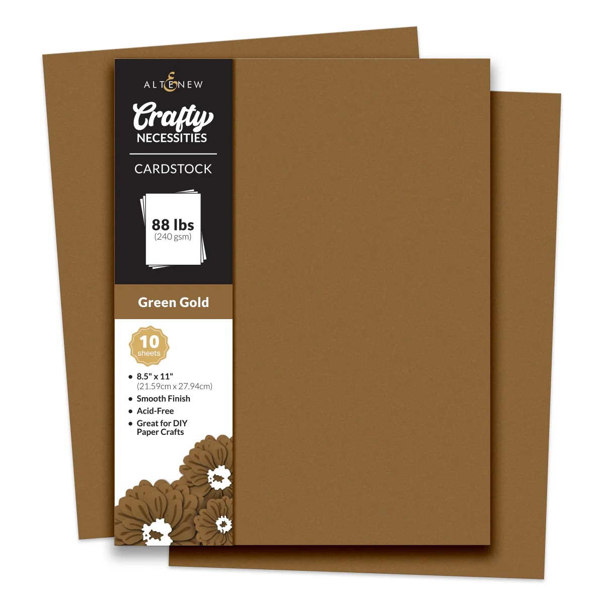Altenew - Crafty Necessities: Green Gold Cardstock (10 sheets/set)