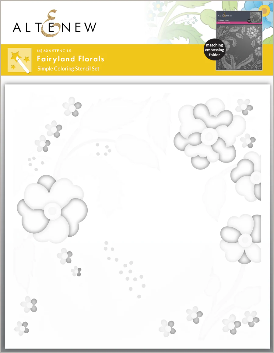 Altenew - Fairyland Florals Simple Coloring Stencil Set (4 in 1)